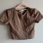 Aritzia brown taupe short sleeve babaton contour crop top Photo 0