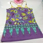 Lucy Mantra Floral Boho Bohemian Cami Yoga Athletic Racerback Tank Top Size XS Photo 2