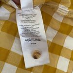 Maeve Anthropologie  April Mustard White Gingham Babydoll Blouse 3/4 Sleeve SP Photo 7