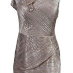 AQUA One Shoulder Mini Sheath Cocktail Dress Size 8 Pink and Sparkly Gold by Photo 0