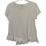Sundance  White Cotton Light Spirit Tee Shirt Womens Size Small Ruffle Hem Photo 3