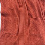 Max Studio  Plus 1X Cardigan Sweater Open Front Pumpkin Orange Waffle Knit Womens Photo 3