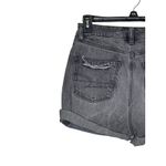 American Eagle  Women Denim Shorts Cut Off Mom Jean Distressed‎ Black Size 0 Photo 5