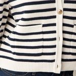 J.Crew NWT Relaxed Emilie Sweater Lady Jacket in Natural Navy Stripe Cardigan L Photo 7