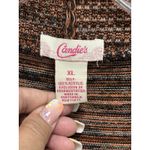 Candie's Brown/Orange Open Cardigan Sleeveless Size XL Shawl Neckline Soft Photo 1