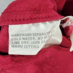 Vintage Royal Silk Womens Shirt 8 Red Button Down Embroidered Floral Photo 7