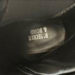 Bleecker and Bond  Croc Platform Boots Leather Square Toe Block Heel Black Size 11 Photo 4