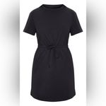 Pretty Little Thing PLT Black Drawstring Tie Waist T-Shirt Mini Dress - 4 (S) Photo 3