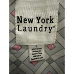 New York Laundry NEW  Blouse Large Geometric Multicolor Cap Short Sleeves Keyhole Photo 4