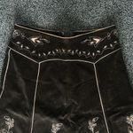 Josephine suede embroidered size 12 Euc Black Embellished A-Line Skirt lined Photo 2