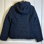 Hollister Y2K  Navy Blue Sherpa Lined Puffy Winter Hooded Jacket Coat Medium EUC Photo 6
