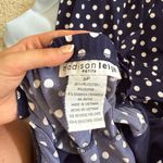 Madison Leigh  Navy and White Polka Dot Midi Dress Photo 4