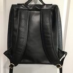 TOTE AND CARRY Black Vegan Alligator Leather Travel Laptop Backpack Photo 2