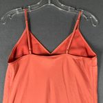 A New Day  S Satin Spaghetti Strap V-Neck Slip Dress Midi Sexy‎ Sleek Split Hem Photo 8