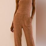 Free People terry cloth strapless tan Claire jumpsuit nwot large Photo 0