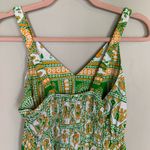 Vintage | Cotton Scarf Midi Dress Orange Green Print Farm Rio Small Photo 6