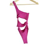 Bond Eye Rico Pink One Shoulder Cut Out One Piece Crinkle Swimsuit One Size Photo 2