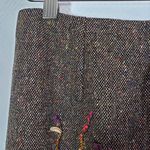 Vintage KENZO JUNGLE Size 8 Brown, Pink Tweed Wool Blend Embroidered Skirt Brown Photo 8