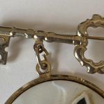 Vintage Ohio STATE Map w/ Gold Tone Key Womens Brooch FORT 1959 to the City Black Photo 4