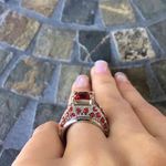 TJ Maxx Ruby Red Princess Cut Engagement Ring Size 6 Photo 2