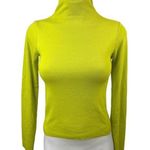 Storets  Yellow Ribbed Turtleneck Long Sleeve Stretch Pullover Sweater Top S/M Photo 0