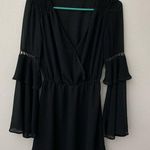 Abbeline If By Sea Black Bell Sleeve Mini Dress Photo 0