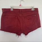 Garage VINTAGE distressed jean shorty short burgundy size 29 Photo 4