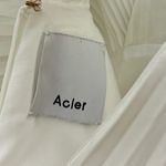 ACLER Wonastow Long Sleeve Pleated Satin Maxi Dress in Ivory Size US 4 White Photo 8