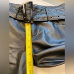Princess Polly  Black Faux Leather‎ Pants with EyeletBelt, low rise, size 4 Photo 6