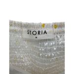 Storia  Puff Sleeve Daisy Mini Dress White‎ Yellow Sheer Tiered Medium Fairy 3D Photo 4