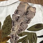 Laura Ashley  Jacket Womens Medium Cotton Leaves Flowers Embroidered Festival New Photo 11