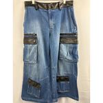 Alice + Olivia Women’s Wide Leg Joliet Cargo Jeans Sz 31 Photo 1