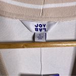 JoyLab  Women's Towel Terry Cardigan White Tan Stripe size Large Photo 6