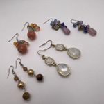 Lot Of 4 Costume Earrings Pierced Dangle Drop / Some Bead / Beaded Photo 6