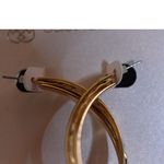 Daisy Fuentes NIP Daisy Fuentez Diva 2.5" Twisted Crossant Tube Hoop Post Gold Tone Earrings Photo 3