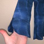 Lina Ge Fashion Vintage Blue tie-dye Corduroy Pant Suit Blazer Pants Flare Photo 6