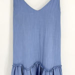 Hello Molly  Tiered Chambray Mini Dress Western Boho Denim Small lined linen Photo 0