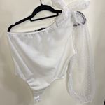 Nasty Gal One Shoulder Bow Puff Sleeve Bodysuit Photo 0