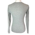 Bozzolo Grey Waffle Knit V-neck Thermal Long Sleeve Top Photo 3