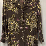 Preston & York  Premiere Vintage Women's Size 10 Black Floral‎ Fruit Sheer BLOUSE Photo 0