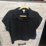 A New Day Women's Short Sleeve Eyelet Camp T-Shirt - ™ Black M Photo 1