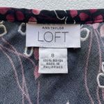 Loft Ann Taylor Womens Black Floral A line Skirt Size 8 Semi Sheer Unlined Rayon Photo 2