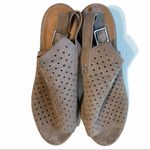 Melrose and Market Nude Suede Leather Heels Open Toe Booties Shoes Photo 2