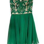 Sherri Hill Emerald green beaded flower, sweetheart, homecoming dress medium Photo 0