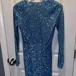 Show Me Your Mumu NWT blue sequin deep v mini dress Photo 4