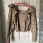 H&M Bloggers Favorite Flounce Ruffle Sweater cable knit frill details sz XS wool Photo 2