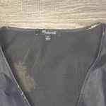 Madewell Silk Organza Puff-Sleeve Wrap Top in Aster Portrait Black Size M Photo 3