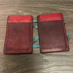 J.Crew Vintage Red and Teal  Flip Wallet, very used condition Photo 3