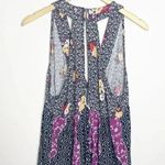 Free People Black Floral Deep V Dream Darlin' Tank Top Size Small Photo 6