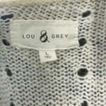 Lou & grey  Sweater Cream Alpaca Wool Blend Cardigan Open Front Knit Size Large L Photo 2